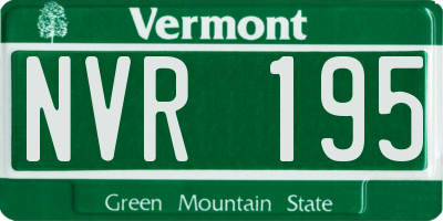 VT license plate NVR195
