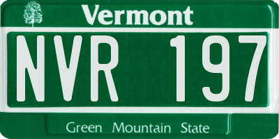 VT license plate NVR197