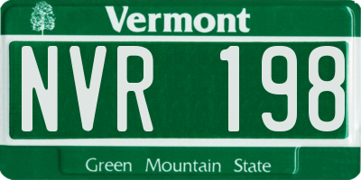 VT license plate NVR198
