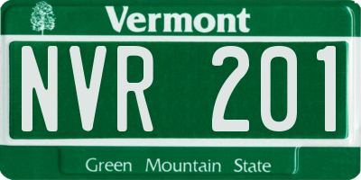 VT license plate NVR201