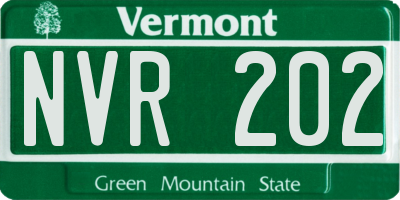 VT license plate NVR202