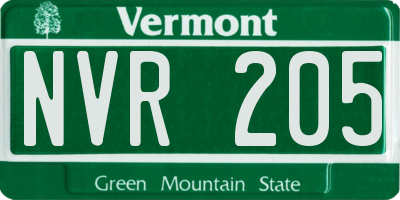 VT license plate NVR205