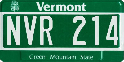 VT license plate NVR214