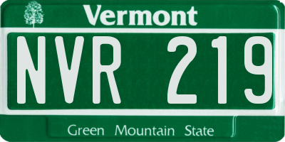 VT license plate NVR219
