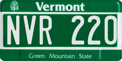 VT license plate NVR220