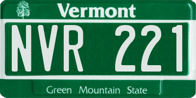 VT license plate NVR221