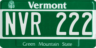 VT license plate NVR222