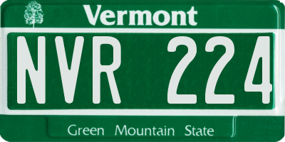 VT license plate NVR224