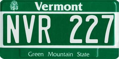 VT license plate NVR227