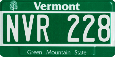 VT license plate NVR228
