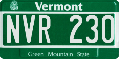 VT license plate NVR230