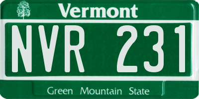 VT license plate NVR231