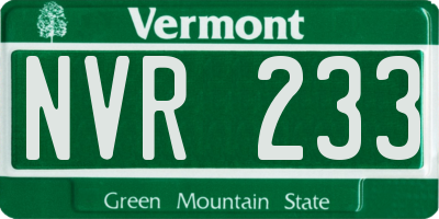 VT license plate NVR233