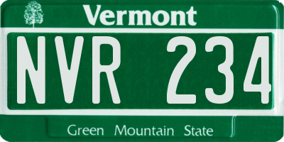 VT license plate NVR234