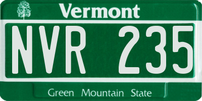 VT license plate NVR235