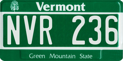 VT license plate NVR236