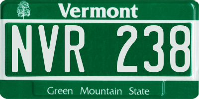 VT license plate NVR238