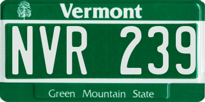 VT license plate NVR239