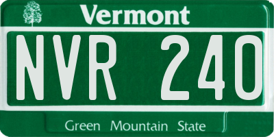 VT license plate NVR240