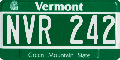 VT license plate NVR242