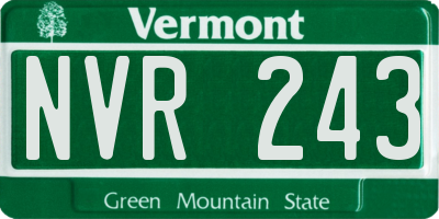 VT license plate NVR243