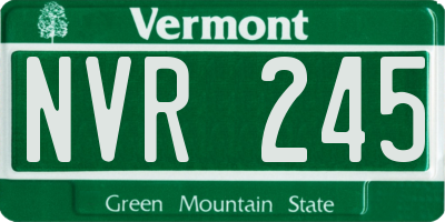 VT license plate NVR245
