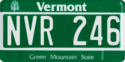 VT license plate NVR246