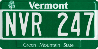 VT license plate NVR247
