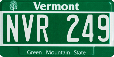 VT license plate NVR249