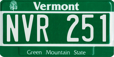 VT license plate NVR251