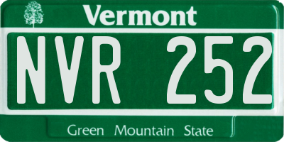 VT license plate NVR252