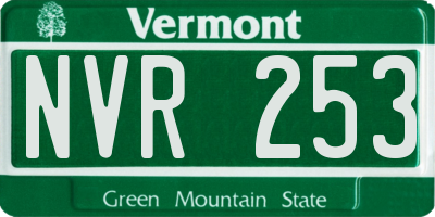 VT license plate NVR253