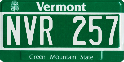 VT license plate NVR257