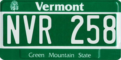 VT license plate NVR258