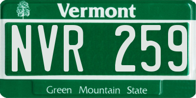 VT license plate NVR259
