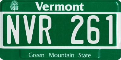 VT license plate NVR261