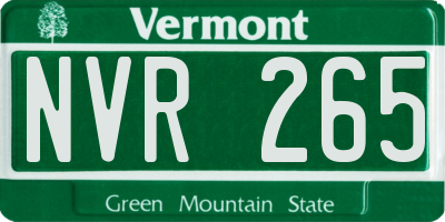 VT license plate NVR265