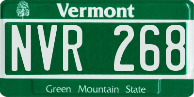 VT license plate NVR268