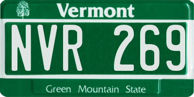 VT license plate NVR269