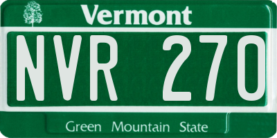 VT license plate NVR270