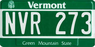 VT license plate NVR273