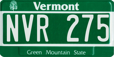 VT license plate NVR275