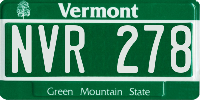 VT license plate NVR278