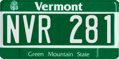 VT license plate NVR281