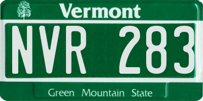 VT license plate NVR283