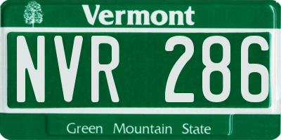 VT license plate NVR286