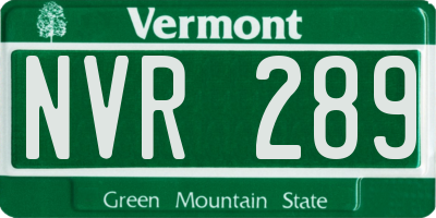 VT license plate NVR289