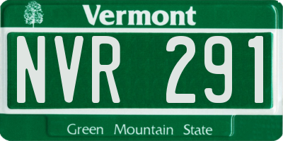 VT license plate NVR291