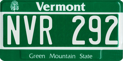 VT license plate NVR292