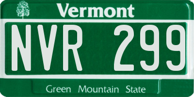 VT license plate NVR299